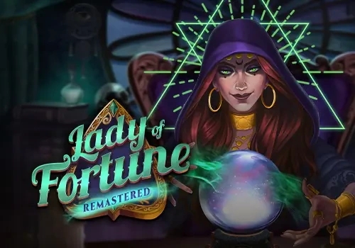 Lady of Fortune Remastered spel interface met kleurrijke symbolen